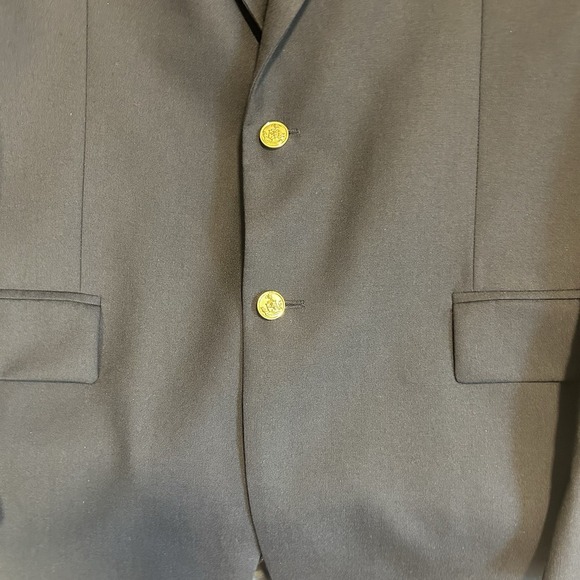 Ralph Lauren Chaps Blazer Mens 44L Blue Wool Gold Button Sport Coat Made Canada - Picture 2 of 16